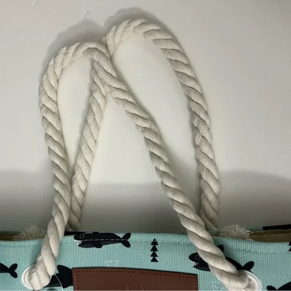 Marca The Seaside Style Shark Canvas Look Paper Straw Tote Large - Picture 12 of 15